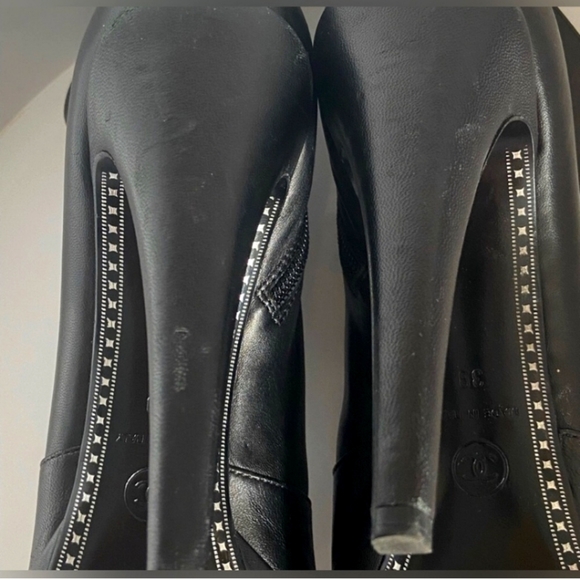 Chanel Black Leather Booties. - Picture 3 of 5